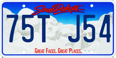 SD license plate 75TJ54