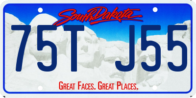 SD license plate 75TJ55