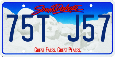 SD license plate 75TJ57