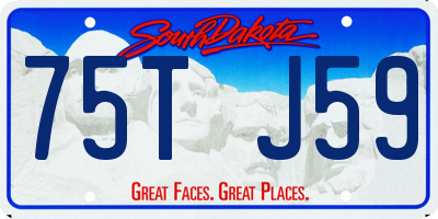 SD license plate 75TJ59