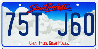 SD license plate 75TJ60