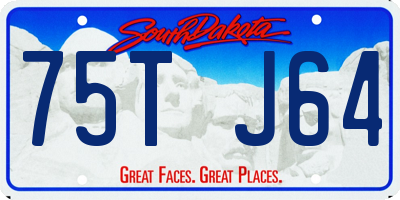 SD license plate 75TJ64