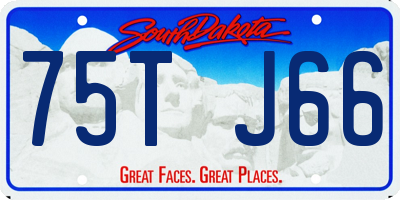 SD license plate 75TJ66