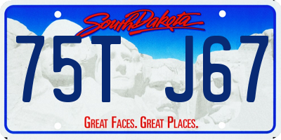 SD license plate 75TJ67