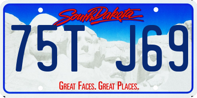 SD license plate 75TJ69