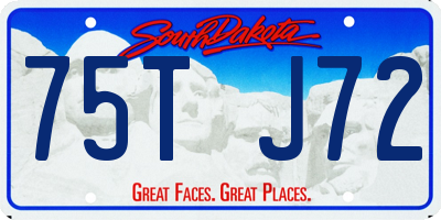 SD license plate 75TJ72