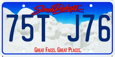 SD license plate 75TJ76