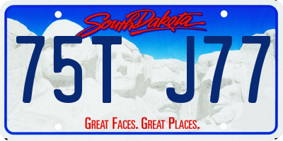 SD license plate 75TJ77