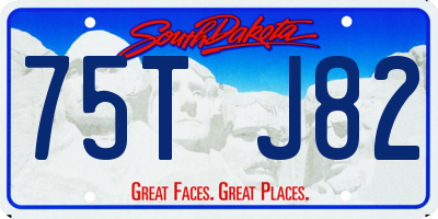 SD license plate 75TJ82