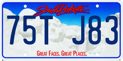 SD license plate 75TJ83