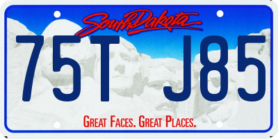 SD license plate 75TJ85