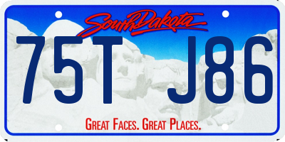 SD license plate 75TJ86