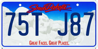 SD license plate 75TJ87