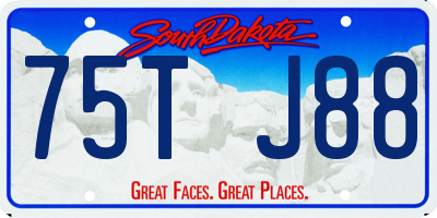 SD license plate 75TJ88