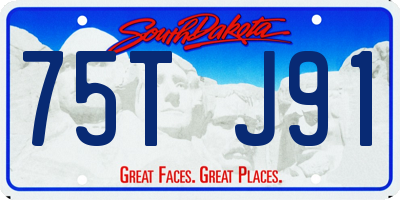 SD license plate 75TJ91