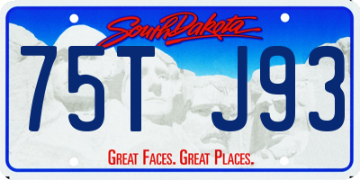 SD license plate 75TJ93