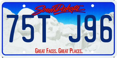 SD license plate 75TJ96