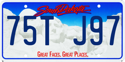 SD license plate 75TJ97