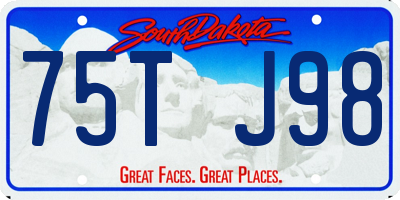 SD license plate 75TJ98