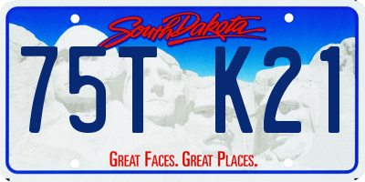 SD license plate 75TK21