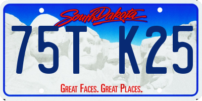 SD license plate 75TK25