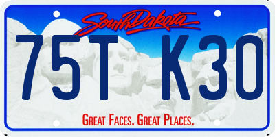 SD license plate 75TK30