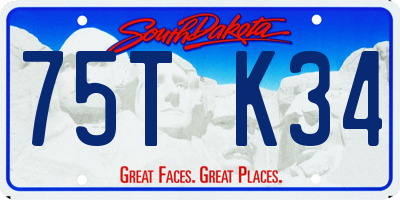 SD license plate 75TK34