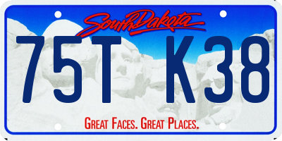 SD license plate 75TK38