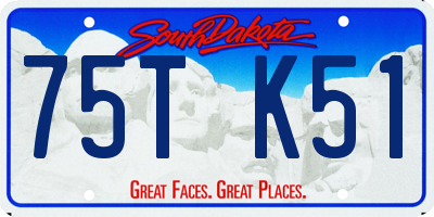 SD license plate 75TK51