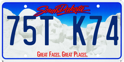 SD license plate 75TK74