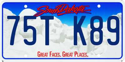 SD license plate 75TK89