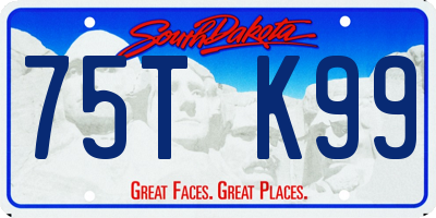 SD license plate 75TK99