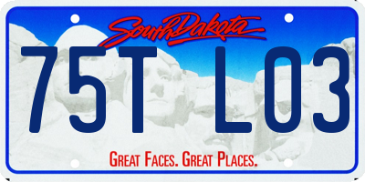 SD license plate 75TL03