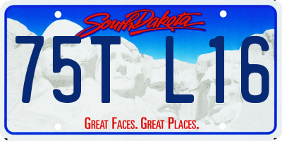 SD license plate 75TL16