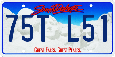 SD license plate 75TL51