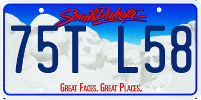 SD license plate 75TL58