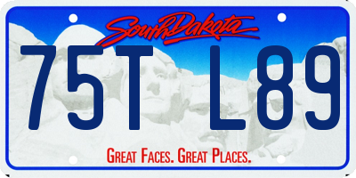 SD license plate 75TL89
