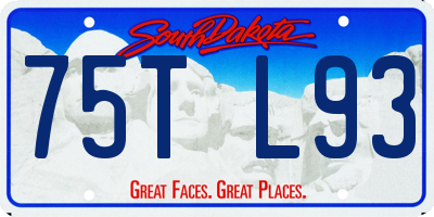 SD license plate 75TL93