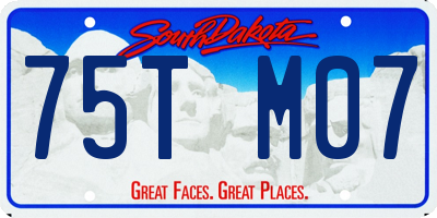 SD license plate 75TM07