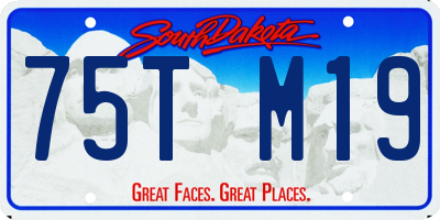 SD license plate 75TM19