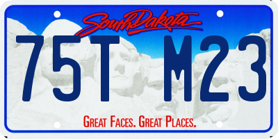 SD license plate 75TM23