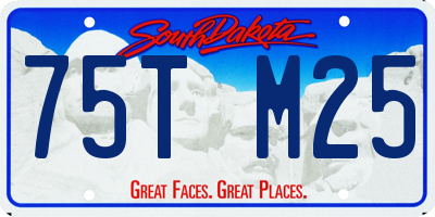 SD license plate 75TM25