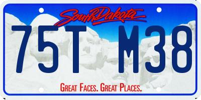SD license plate 75TM38