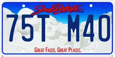 SD license plate 75TM40