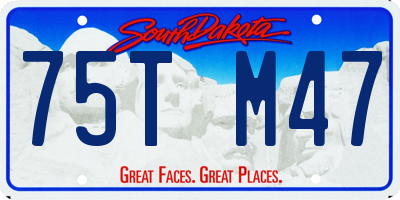 SD license plate 75TM47