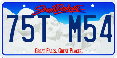 SD license plate 75TM54
