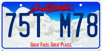 SD license plate 75TM78
