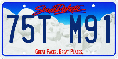 SD license plate 75TM91