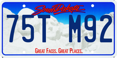 SD license plate 75TM92