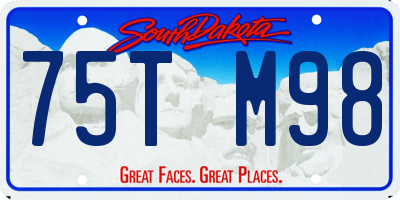 SD license plate 75TM98